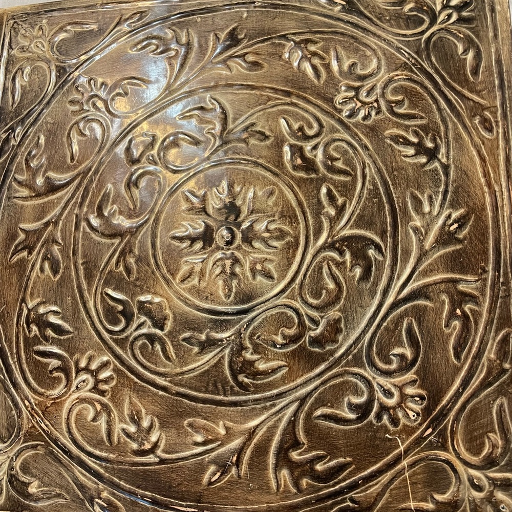 Ornate Brown Decorative Wall Panel metal 18”x18”